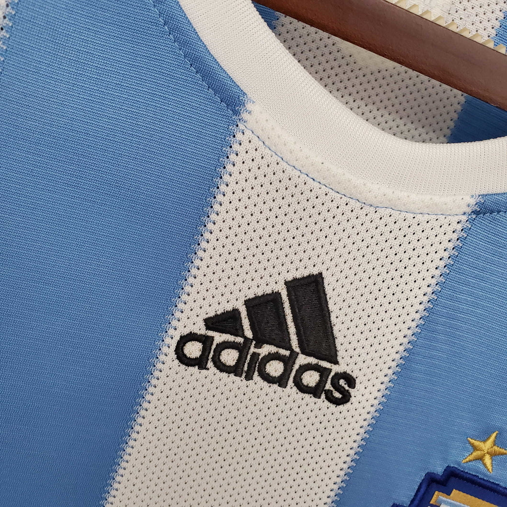 Camisa Argentina Retrô 2010 Azul e Branca - Adidas | Futmantos