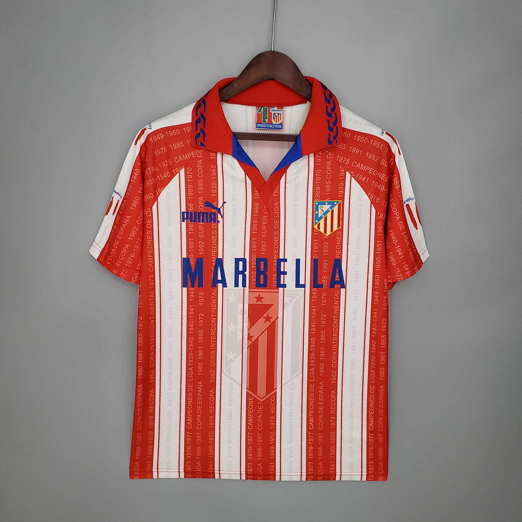 Camisa Atlético de Madrid Retrô 1995/1996 Branca e Vermelha - Puma | Futmantos