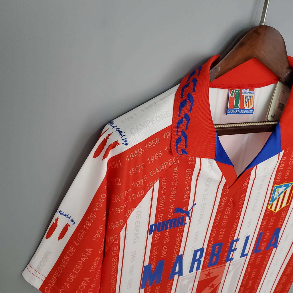 Camisa Atlético de Madrid Retrô 1995/1996 Branca e Vermelha - Puma | Futmantos