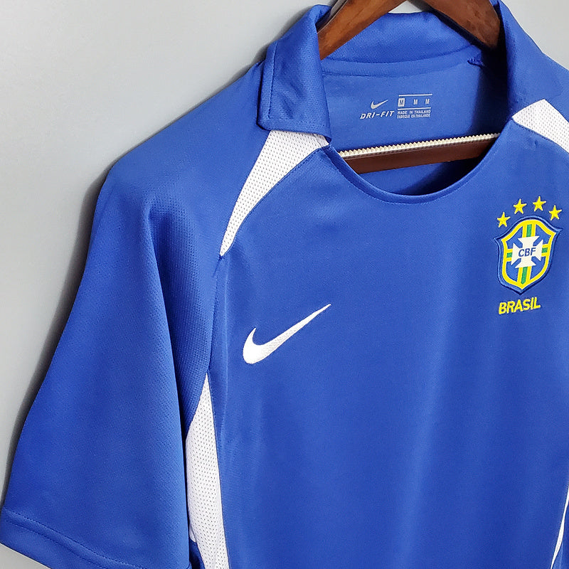 Camisa Seleção Brasileira Retrô 2002 Azul - Nike | Futmantos