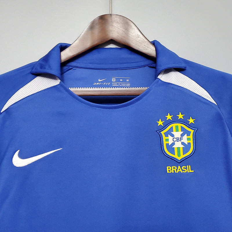 Camisa Seleção Brasileira Retrô 2002 Azul - Nike | Futmantos