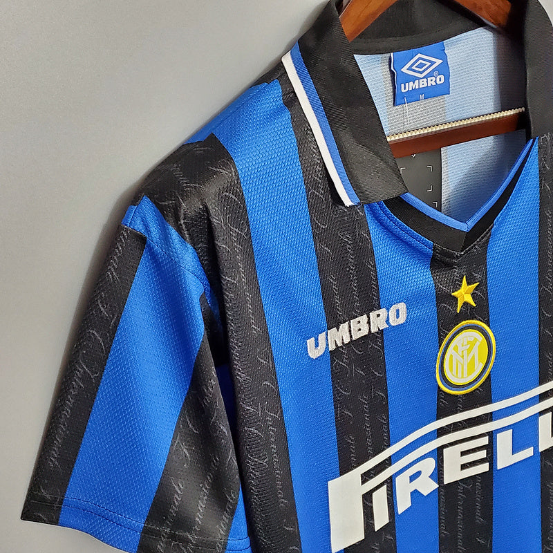 Camisa Inter de Milão Retrô 1997/1998 Azul e Preta - Umbro | Futmantos