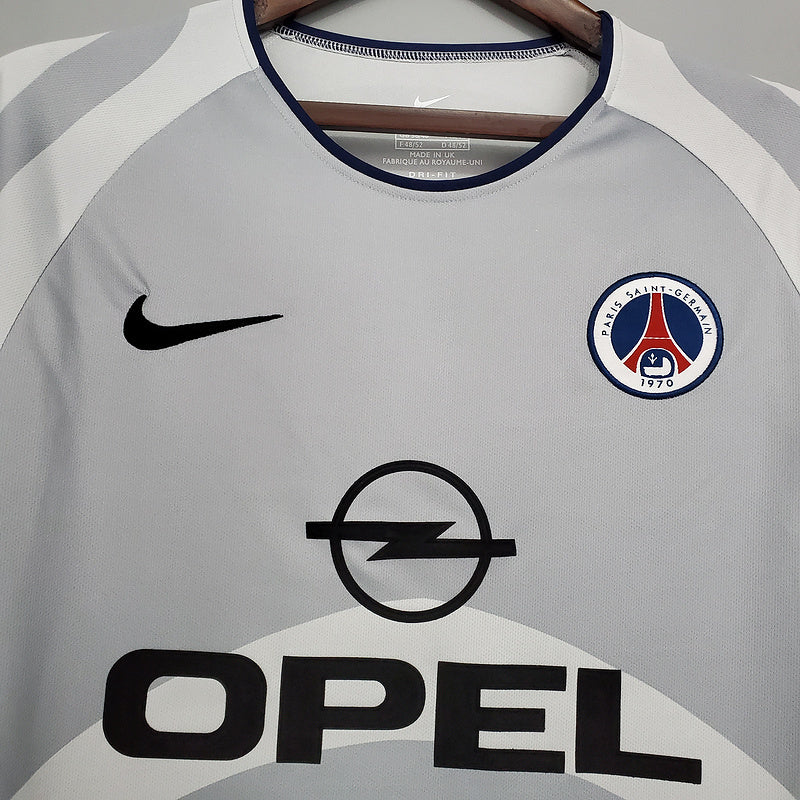 Camisa PSG Retrô 2001/2002 Branca e Cinza - Nike | Futmantos