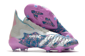 Chuteira Campo Adidas Predator Freak + FG Grey/Blue/Pink - Cano Alto