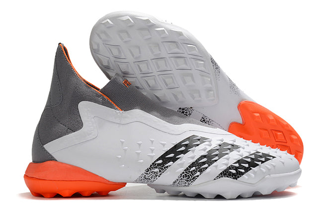 Chuteira Society Adidas Predator Freak + FG Gray/White/Orange - Cano Alto