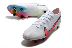 Chuteira Campo Nike Mercurial Vapor 13 Elite SG-PRO Anti Clog Branco/Rosa/Azul