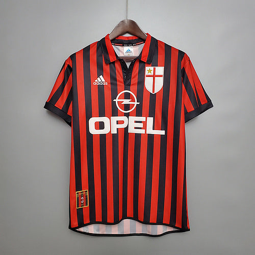 Camisa Milan Retrô 1999/2000 Vermelha e Preta - Adidas | Futmantos